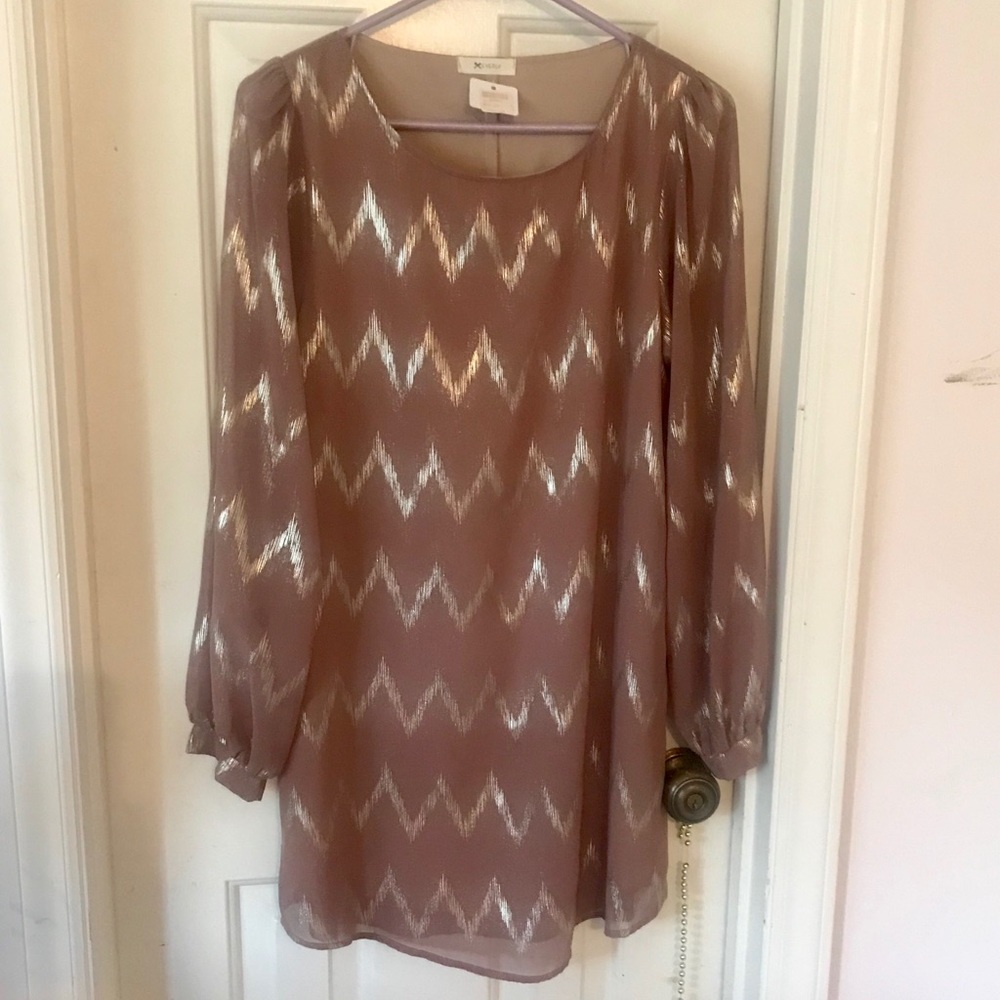 Apricot Lane gold and tan dress